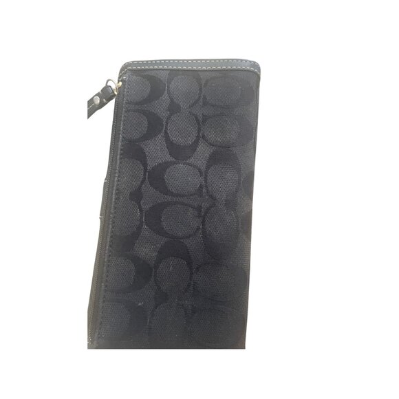 COACH Signature Tri-fold wallet in black, excellent condition - Picture 3 of 8